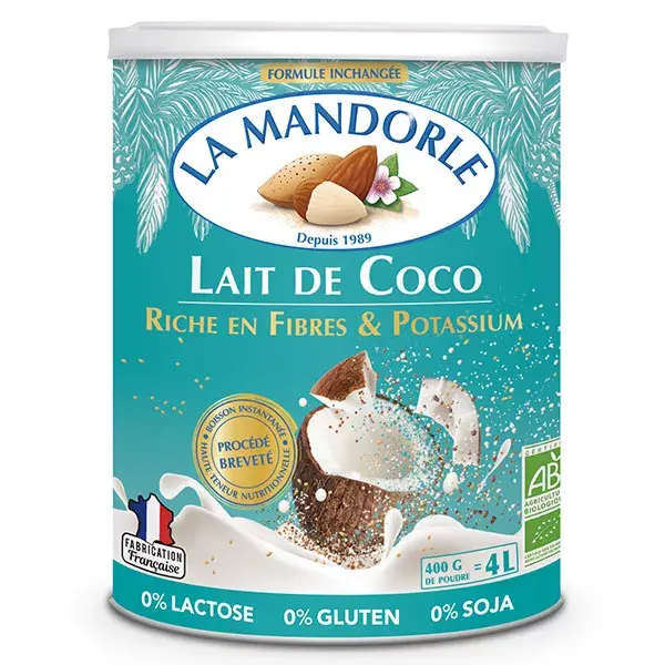 La Mandorle Boisson Instantanée en Poudre Lait de Coco Bio 400g