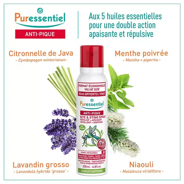 Puressentiel Anti-Pique Spray 150ml + 50ml Offert