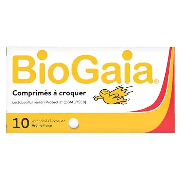BioGaia reuteri ProTectis probiótico 10 tabletas sabor fresa