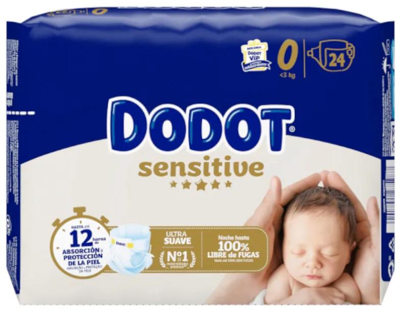 Imagen de Dodot Pañales Sensitive T0 (Hasta 3 Kg) 24 uds