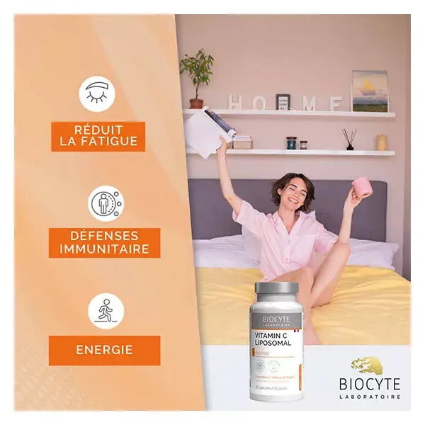 Biocyte Vitamine C Liposomal Fonctionnement Système Immunitaire 30 Gélules