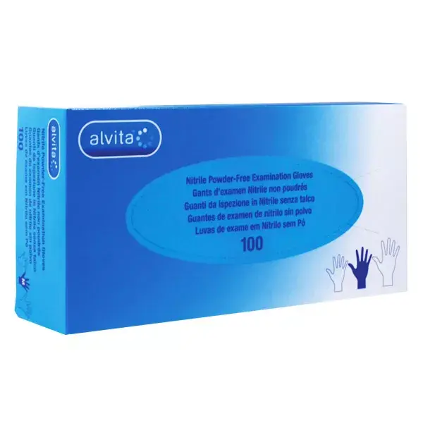 Alvita Nitrile Examination Gloves Powder-free Size S 100 units