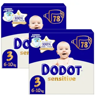 Dodot Pañales Sensitive T3 (6-10 kg) 2x78 uds