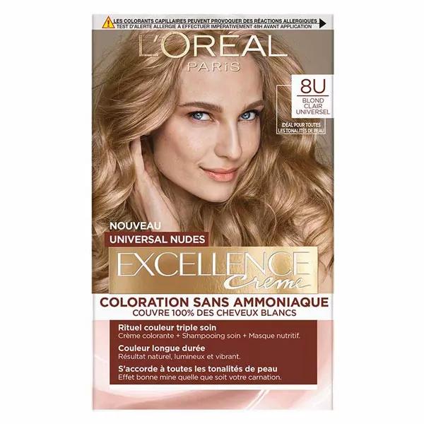 Coloración en crema L'Oréal Paris Excellence Universal Nudes n.° 8 Rubio Claro