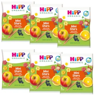 HiPP Estrellitas con Frutas BIO +1 Año 6x30 gr