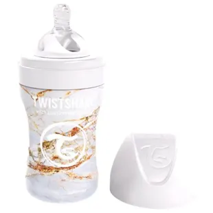 Twistshake Anti-Colic Bottle Steel White Marble +2m 260 ml