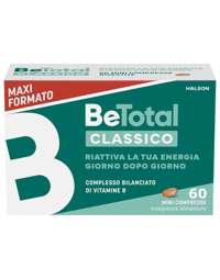 Be-Total Integratore Alimentare Vitamina B, Vitamina B12, Acido Folico Energia Adulti 60 Compresse