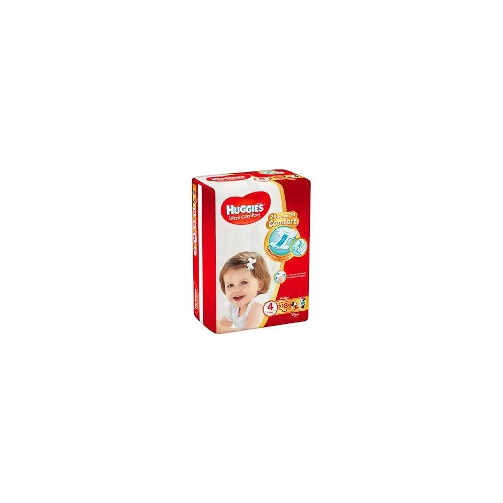 Huggies Ultra Comfort Pannolino Taglia 4 7-18 Kg 18 Pezzi