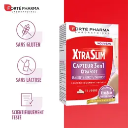 Forté Pharma Xtraslim Capteur 3en1 Capteur de Graisse et de Sucre 60 gélules