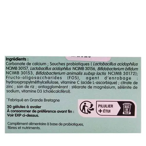 Probiotique VITALER'S 28 Souches Avec FOS - Boîte De 30 Gélules - Neuf