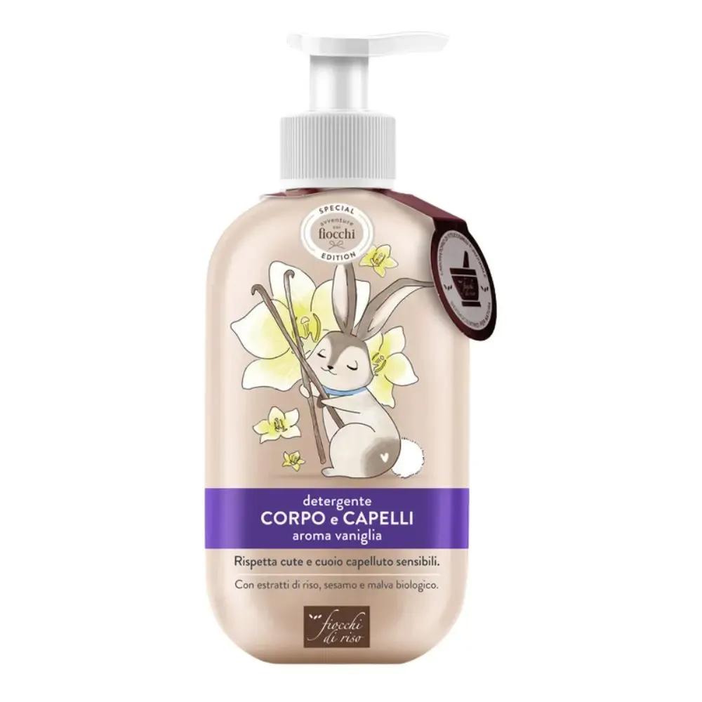 Fiocchi Di Riso Detergente Corpo Capelli per Neonati e Bambini Special Aroma Vaniglia 400 Ml