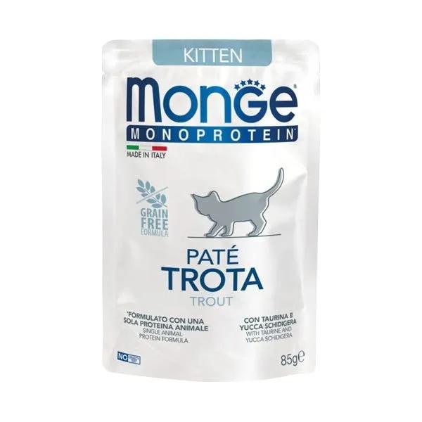 Monge Superpremium Monoprotein Trota Cibo Umido Per Gatto Cucciolo Trota 85G