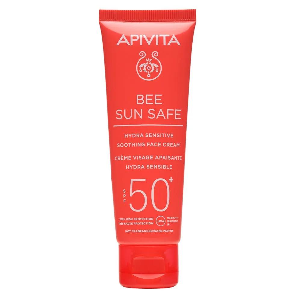 Apivita Bee Sun Safe Crema Viso Lenitiva Hydra Sensitive Pelli Sensibili SPF50+ 50 ml