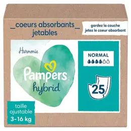 Pampers Harmonie Hybrid Coeur Absorbant Jetable 25 unités