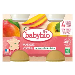 Babybio Mes Fruits Mela Mango dai 4 mesi 2 x 130g