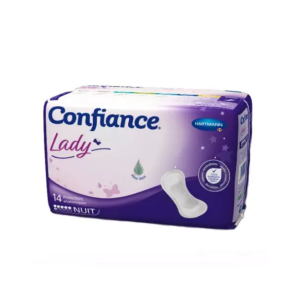 Hartmann Confiance Lady Night Protection Panty Liners with Aloe Vera 6 Drops x14