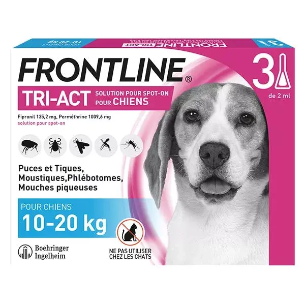 Frontline Tri-Act Chiens M 10-20 kg 3 Pipettes
