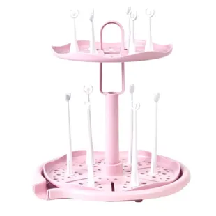 Saro Pink Rotating Baby Bottle Drainer