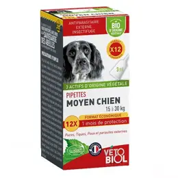 Vetobiol Antiparasitaire Pipette Grand Chien Bio 12X5ml