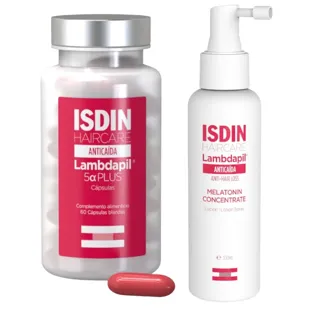 Isdin Lambdapil 5 Alfa Plus 60 Cápsulas + Lambdapil Anticaída Melatonin Loción 100 ml
