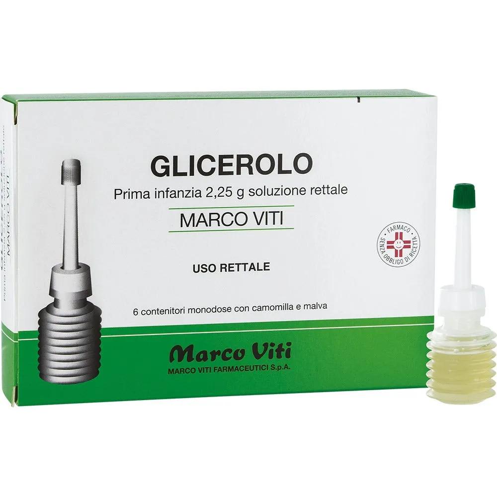 Glicerolo Marco Viti Prima Infanzia 2,25g Soluzione Rettale 6 Contenitori Monodose con Camomilla e Malva