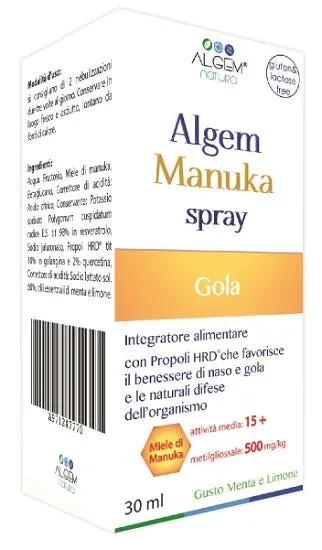 Algem Manuka Spray Integratore Benessere Naso e Gola 30 ml