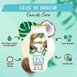 Lovea - Gelée De Douche - Eau de Coco - PH Neutre - Sans Sulfate 400ml