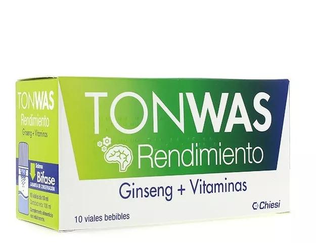 Chiesi Tonwas Rendimento ginseng + Vitaminas 10 ampolas