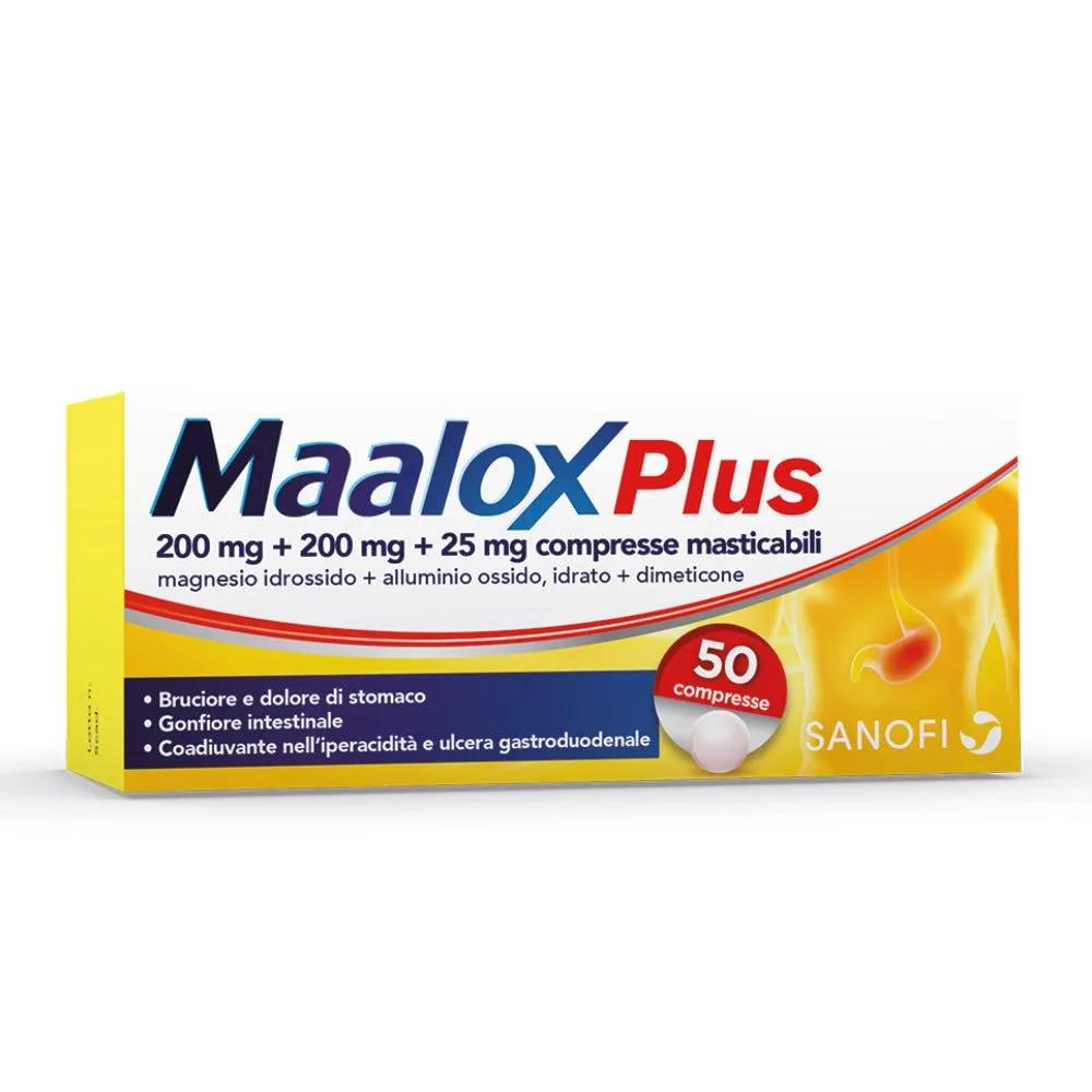 Maalox Plus Antiacido Antigonfiore 50 Compresse Masticabili