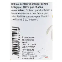 Oemine Eau Florale Alimentaire Fleur d'Oranger Bio 125ml