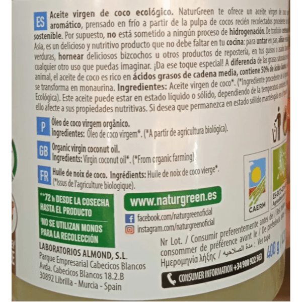 Natives Bio-Kokosöl NaturGreen 430ml
