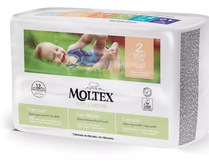 Moltex Pure&Nature Pañales Talla 2 Mini 3-6Kg 36 uds