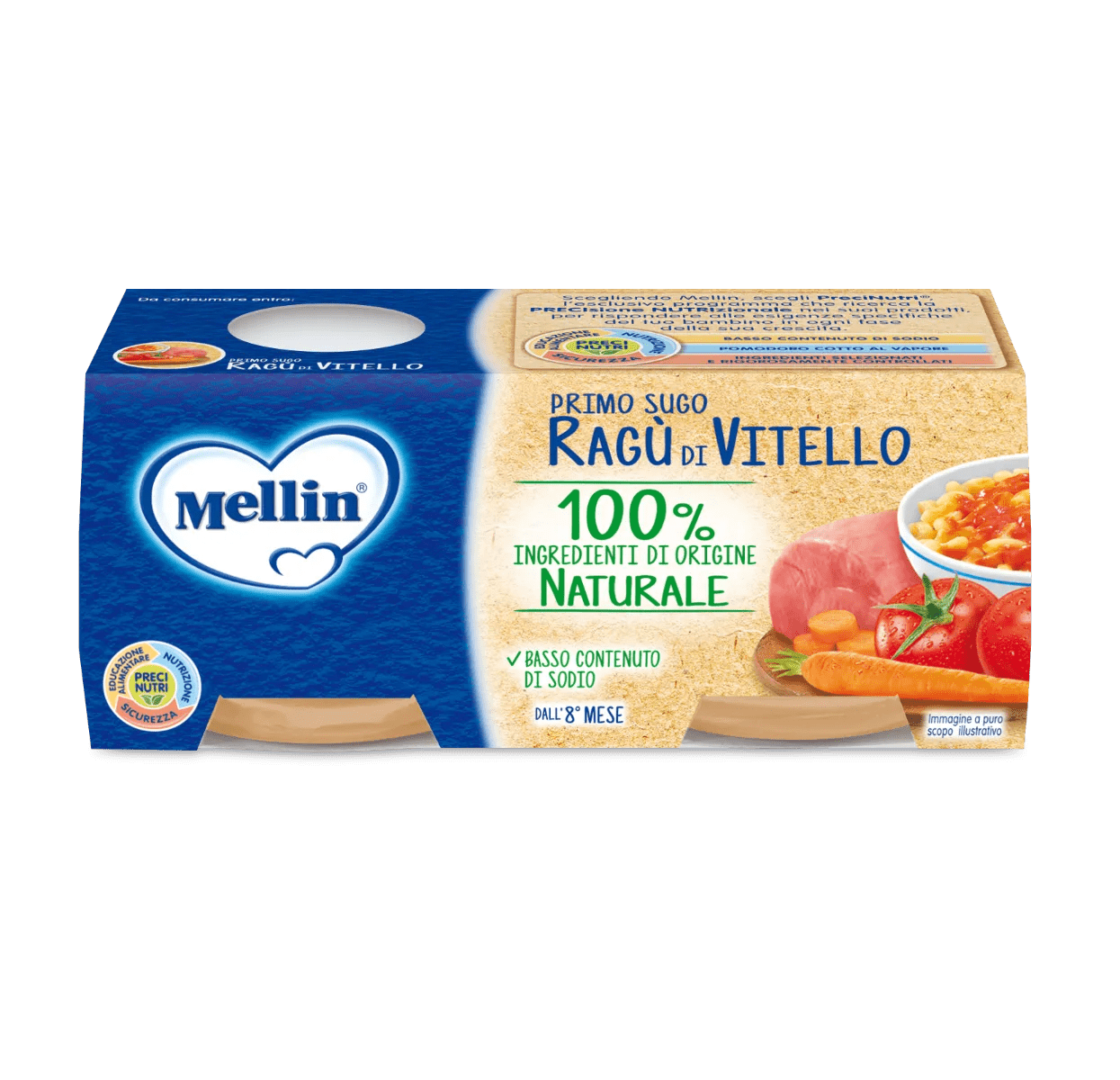 Mellin Primi Sughi Ragù Di Vitello 2 x 80g