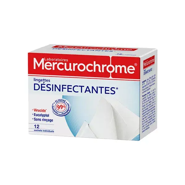 Mercurochrome Disinfecting Wipes 12 Sachets