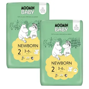 Mumin-Babywindeln, Größe 2 (3–6 kg), 2 x 56 Einheiten