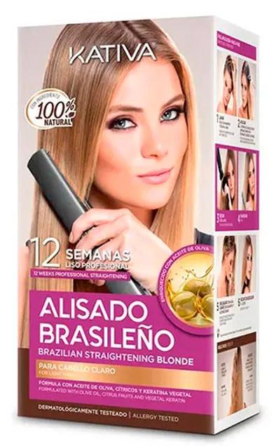 Kit lisciante brasiliano Kativa per capelli chiari