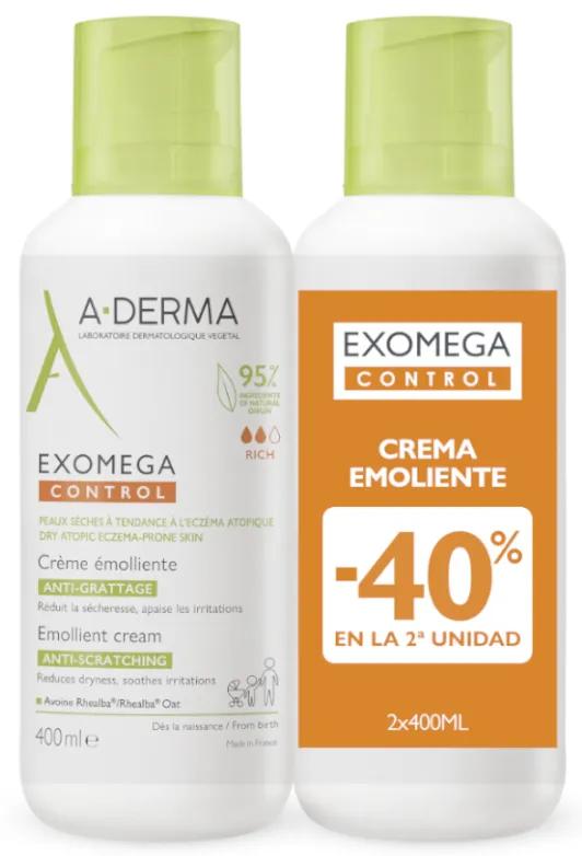 A-Derma Exomega Control Emollient Cream 2x400 ml