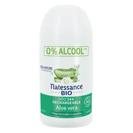 Natessance Déodorant Bio Rechargeable 24h Aloe Vera Roll-On 50ml