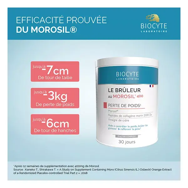 Biocyte Le Brûleur Morosil 400mg Perte de poids Goût fruits rouges 240g