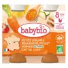 Babybio Petits Légumes Boulghour Poulet Fermier Lait de Coco Bio 2 x 200g