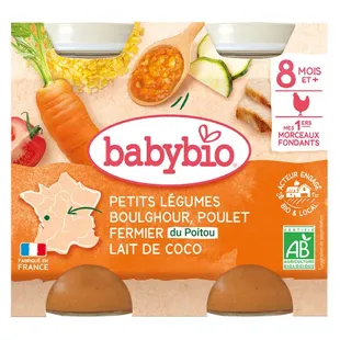 Babybio Petits Légumes Pollo Latte di Cocco Bio 2 x 200g