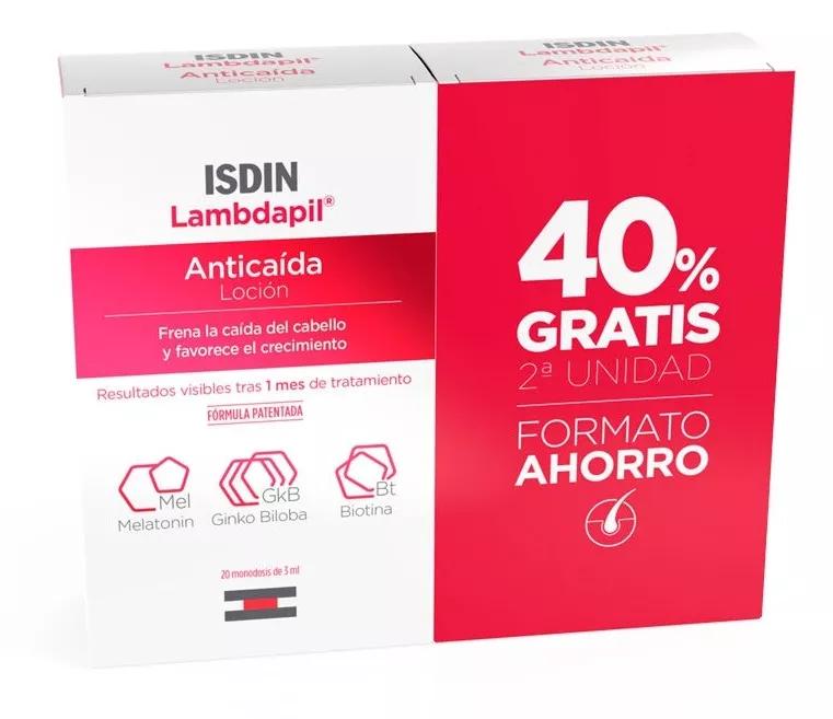 Lambdapil Anti-Haarausfall Lotion 20x3ml Einzeldosis ISDIN Duplo