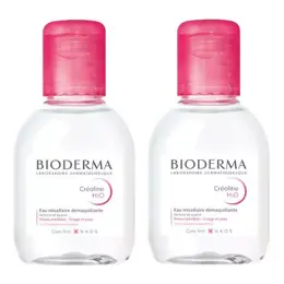 Bioderma Créaline H2O Eau Micellaire Démaquillante Visage et Yeux Peaux Sensibles Lot de 2 x 100ml