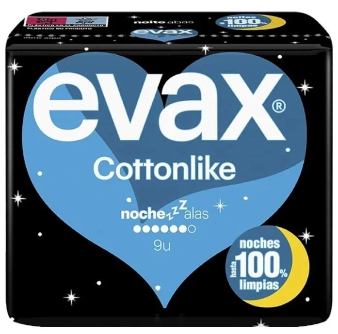 Evax Cottonlike Compresses de nuit avec ailes 9 unités