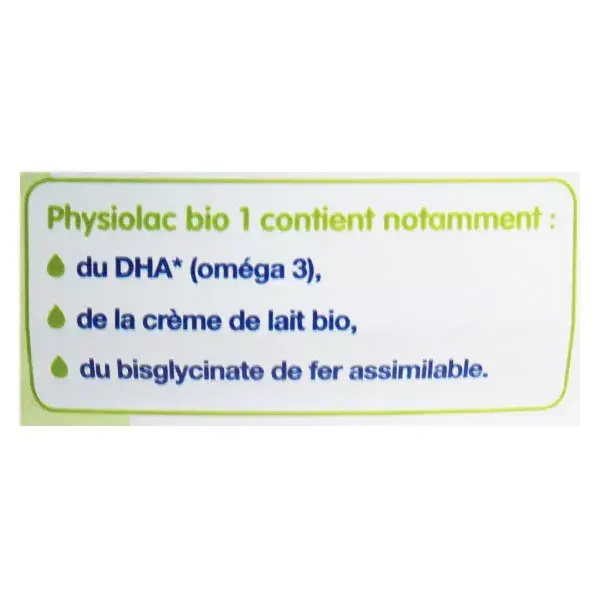 Physiolac Bio milk 1st age 800g