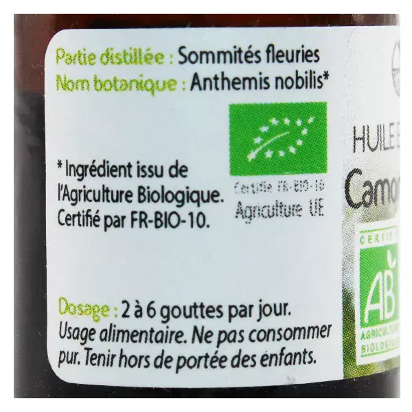 Propos' Nature Aroma-Phytothérapie Huile Essentielle Camomille Romaine Bio 2,5ml