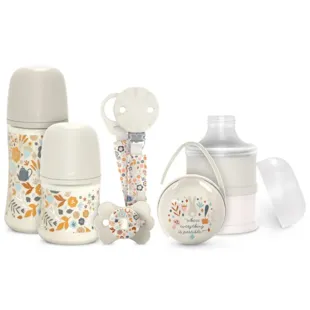Suavinex Wonderland Set Biberones + Chupete + Dosificador + Portachupetes + Chupetero Beige