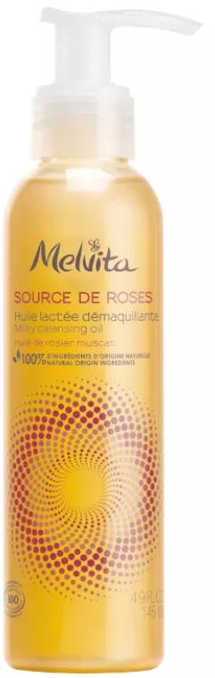 Melvita Source de Roses Huile Démaquillante au Lait 145 ml