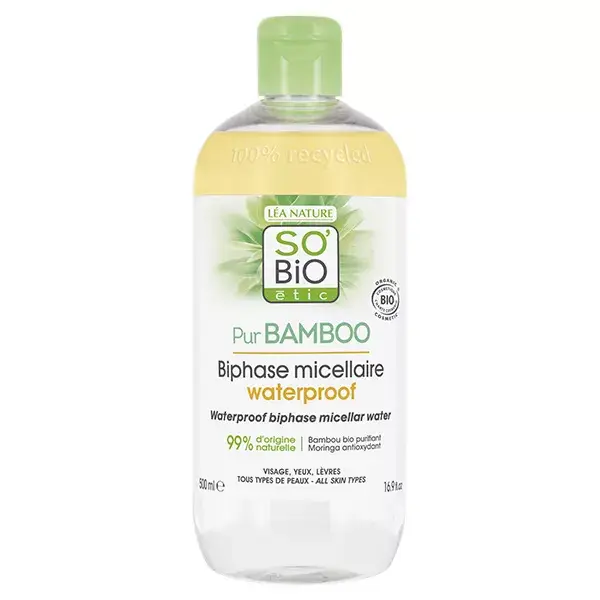 So'Bio Étic Pur Bamboo Biphase Micellaire Waterproof Bambou Bio 500ml