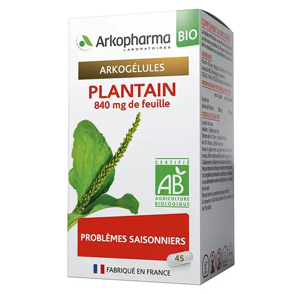 Arkopharma Arkogélules Plantain Bio 45 gélules